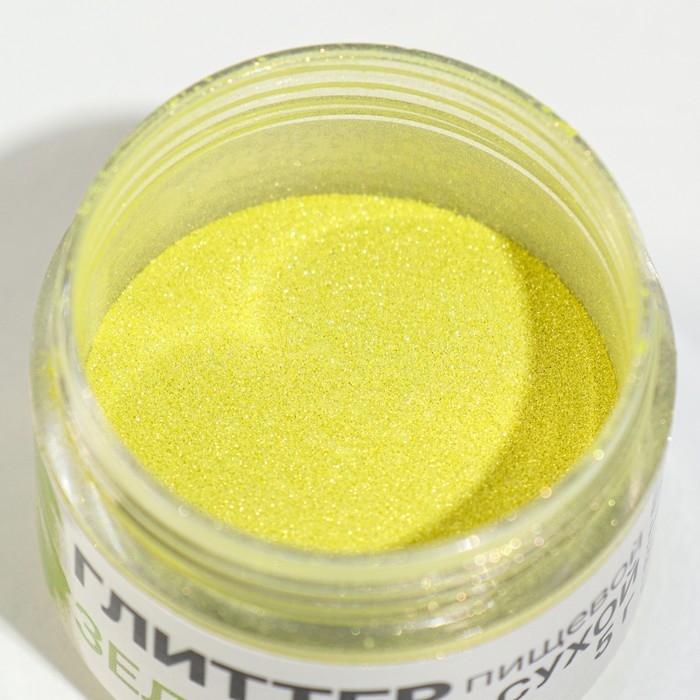 Новый год. Глиттер кандурин пищевой КондиМир "Зеленый", фракция 30-150 &micro;m, 5 г