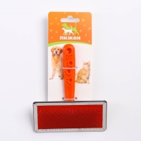 Пуходерка "Лапки" большая без капель, 12 х 13 см, оранжевая