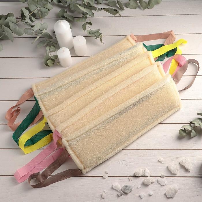 Губка для тела жёсткая &laquo;Шахтёрская&raquo;, 36,5&times;11,5 см, цвет МИКС