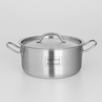 Кастрюля из нержавеющей стали Hanna Kn&ouml;vell с крышкой, 3 л, d=20 см, h=9,5 см, толщина стенки 0,6 мм, индукция