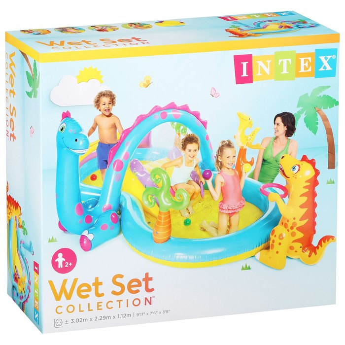 Игровой центр &laquo;Динозавр&raquo;, с распылителем, 302 х 229 х 112 см, от 2 лет, 57135NP INTEX