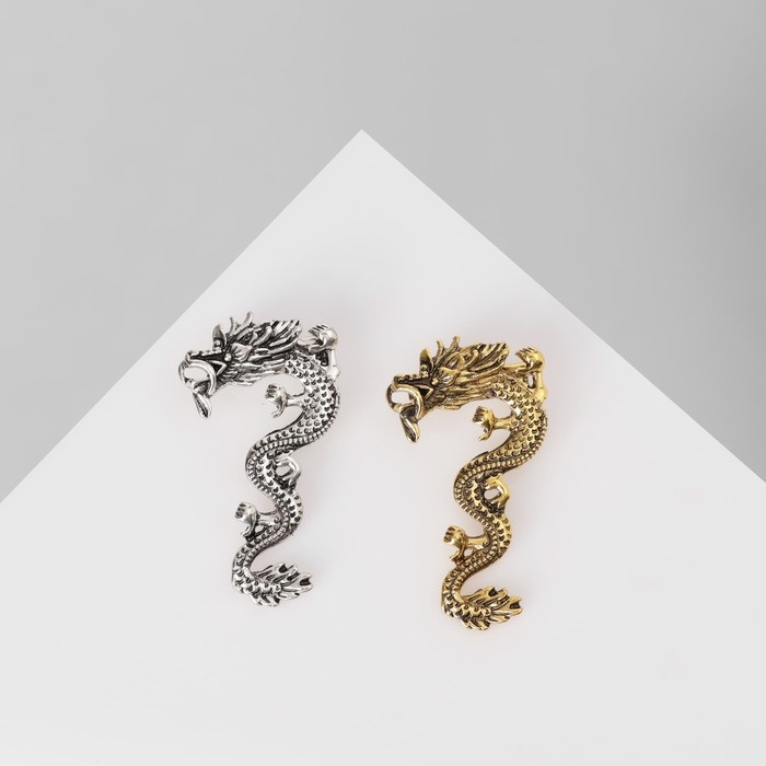 Брошь &laquo;Дракон&raquo; извилистый (неделимая фасовка 12 шт., цена за шт.), цвет МИКС