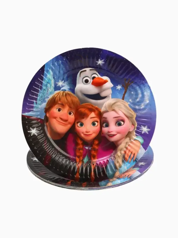 Тарелка одноразовая 18 см, набор 10 шт, Снежная принцесса