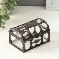 Шкатулка пластик "Сундучок" бронза 10,5х8х6,5 см