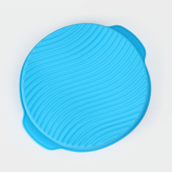 Форма для выпечки с ручками Доляна &laquo;Круг&raquo;, силикон, 27&times;24&times;6 см, внутренний диаметр 22 см, цвет МИКС