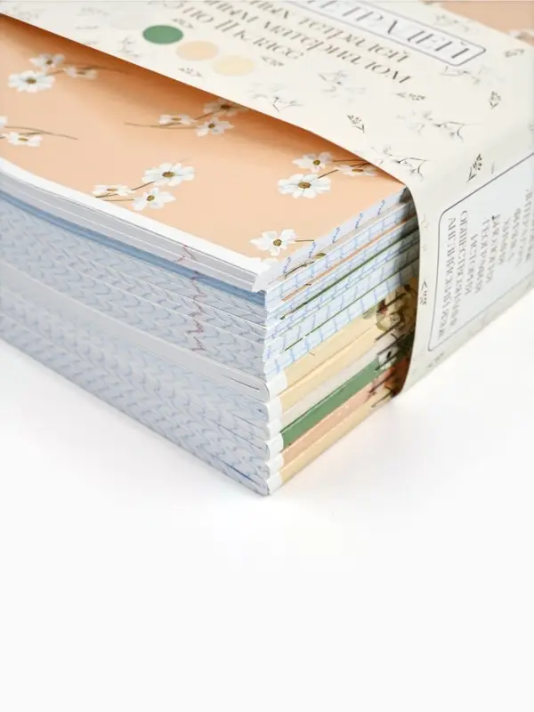 Тетради предметные, 48 л., набор из 12 шт., блок №1, Flowers