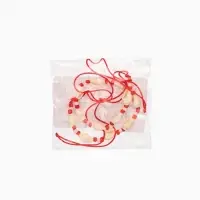 Браслет на ногу (анклет), длина 18 см, цв. белый, красный