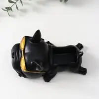 Подставка для мелочей &laquo;Французский бульдог в очках&raquo;, 7&times;14&times;8.5 см, чёрная