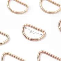 Полукольца для сумок, d=20 мм, толщина - 2 мм, 10 шт., цвет золотой