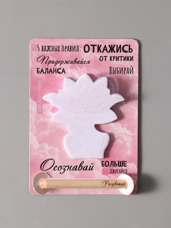 Магнит с блоком для записей и карандашом "5 важных правил" 9х13 см