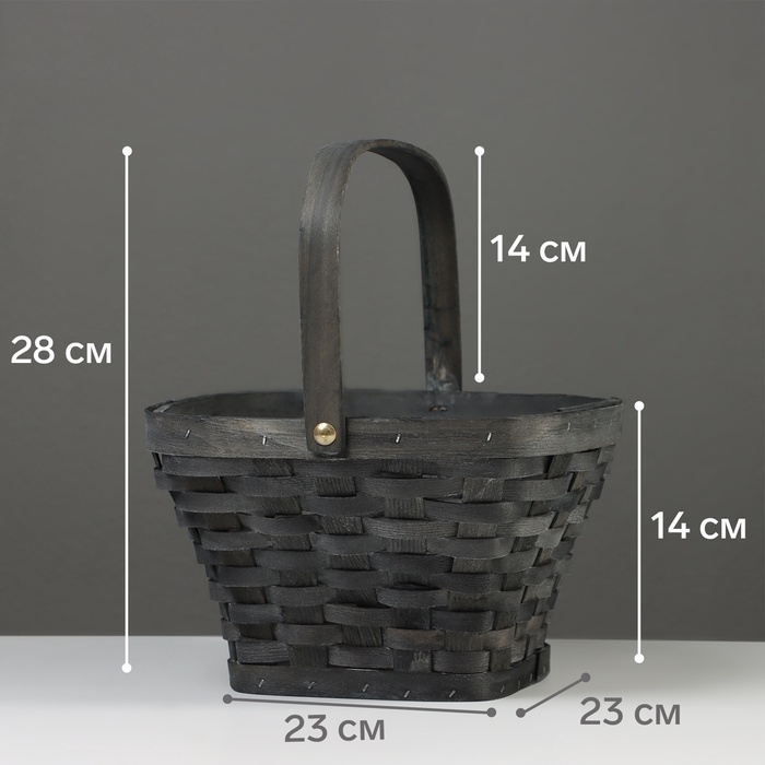 Набор корзин плетёных, 3 шт., 28&times;28&times;16 см, 23&times;23&times;14 см, 18&times;18&times;12 см, ива, серая