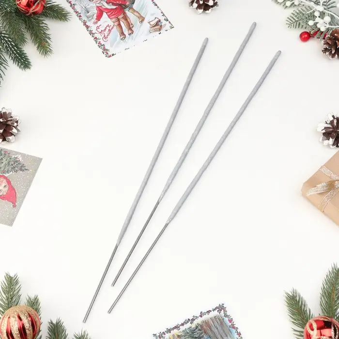 Бенгальские огни, 40 см, 3 штуки, &laquo;Белый снег&raquo;