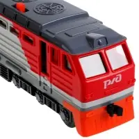 Модель &laquo;Тепловоз РЖД&raquo;, 30 см, световые и звуковые эффекты, двери, 4 кнопки, инерция