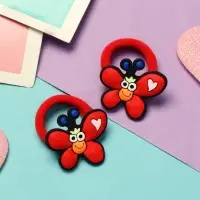 Резинки для волос &laquo;Крошка&raquo;, набор 2 шт., бабочка, 3 см, красные