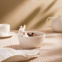 Конфетница SL Home &laquo;Лесные кролики&raquo;, 13&times;10,7 см, цвет белый