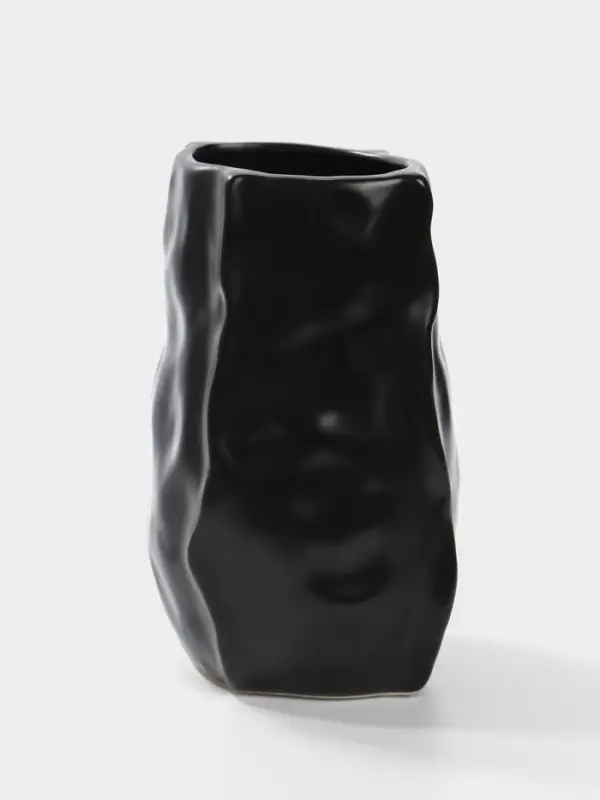 Ваза настольная керамика "Габино" 18,5х12 см, чёрный