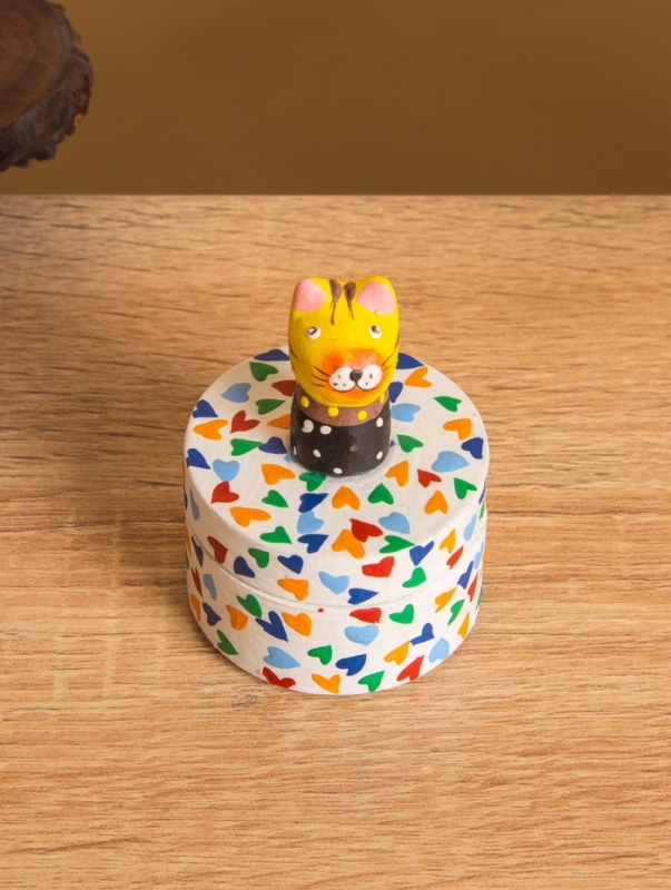 Сувенирная шкатулка &laquo;Котик&raquo;, 4.5&times;4.5&times;6.5 см, дерево, разноцветная