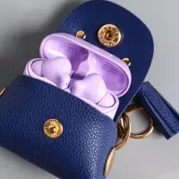 Брелок кожзам с карабином, с кистью "Саквояж" синий 7,5х4х7 см