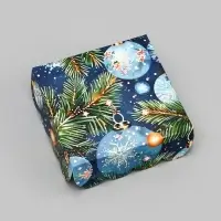 Коробка для печенья, кондитерская упаковка, "Елочные игрушки", 9 х 9 х 3 см, Новый год