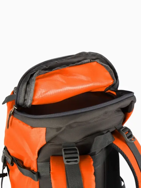 Рюкзак тур 65+5л, 30*20*53, отдел на шнурке, 5нар+2вн кармана, цвет оранжевый