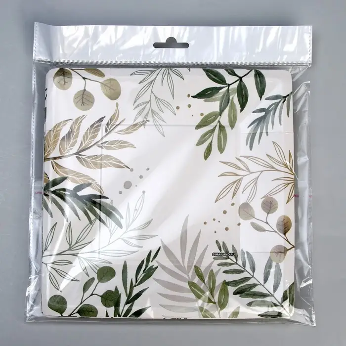 Тарелка одноразовая бумажная квадратная "Эко",21 см