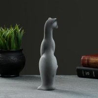 Фигура "Кошка Багира наклоненная" серая/черный 4х5х20см