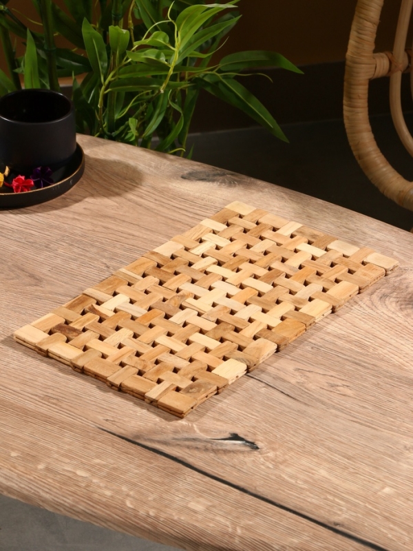 Коврик из тикового дерева, 30х20х0,7 см