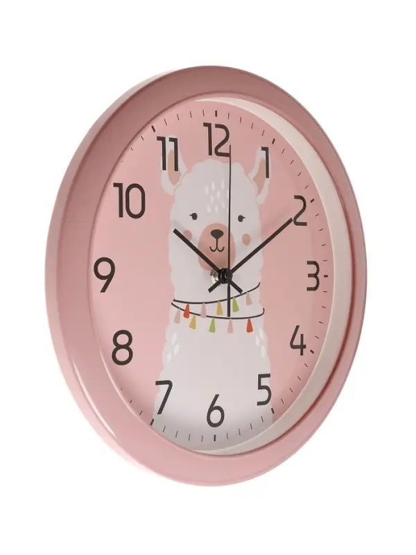 Часы настенные "Альпака", детские, плавный ход,  d=29см, розовые
