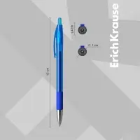 Ручка гелевая автоматическая ErichKrause R-301 Original Gel Matic & Grip, узел 0.5 мм, чернила синие, резиновый держатель, длина линии письма 500 метров