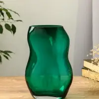 Ваза стекло настольная "Шерил" 27х16 см, зелёный