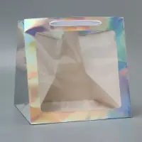 Пакет для торта с квадратным дном, голографический, МИКС 30 х 30 х 30 см
