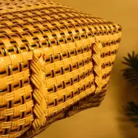 Сумка плетёная пластиковая 40х20х55 см, цв. бежевый