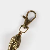 Брелок-кисточка "Будда" 17 см, цв. бежевый, золотистый