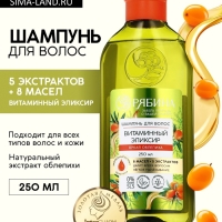 Шампунь для волос, витаминный эликсир, аромат облепихи, 250 мл, Рябина