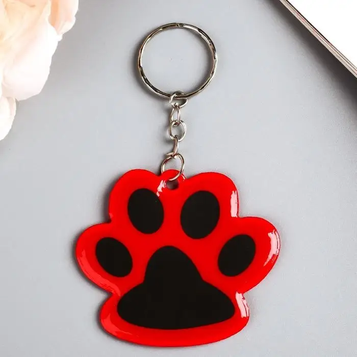 Брелок для ключей на кольце &laquo;Лапка&raquo;, светоотражающий, 5.5&times;5 см, МИКС