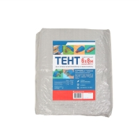 Тент защитный, 8 &times; 6 м, плотность 60 г/м&sup2;, УФ, люверсы шаг 1 м, тарпаулин, серый