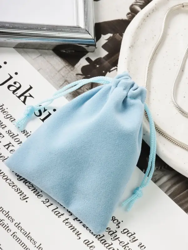 Мешочек бархатный, 7&times;9 см, голубой