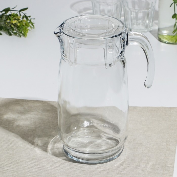 Кувшин стеклянный &laquo;Акватик&raquo;, 1650 мл, прозрачная акриловая крышка