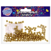 Фигурка для поделок и декора &laquo;Шар&raquo;, набор 100 шт., размер 1 шт. 0,4-0,7 см, цвет золото