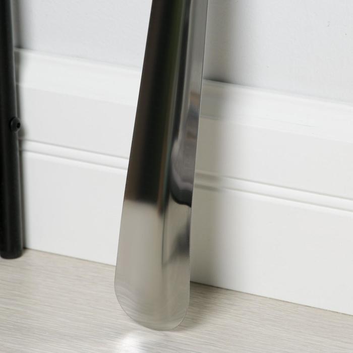 Ложка для обуви Доляна, с кольцом, металлическая, 45&times;4,5 см, нержавеющая сталь