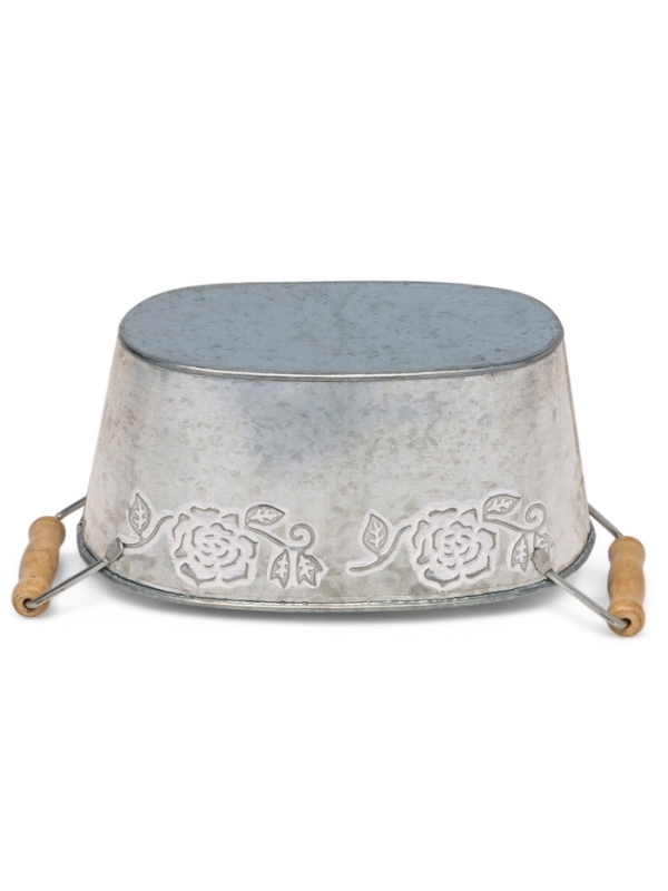 Кашпо с деревянными ручками "Бонсай Альва" 21х12х10см, овальный