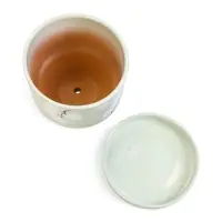 Горшок цветочный с поддоном 1,7 л, керамика "Листья" (М)