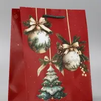 Пакет подарочный новогодний ламинированный, &laquo;Ёлки и шары&raquo; , 18&times;10&times;22.3 см