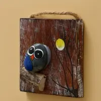 Панно "Воробушек" дерево 10х10х2,5 см