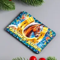 Магнит новогодний "Удачи в дом" 9,5х6,5 см