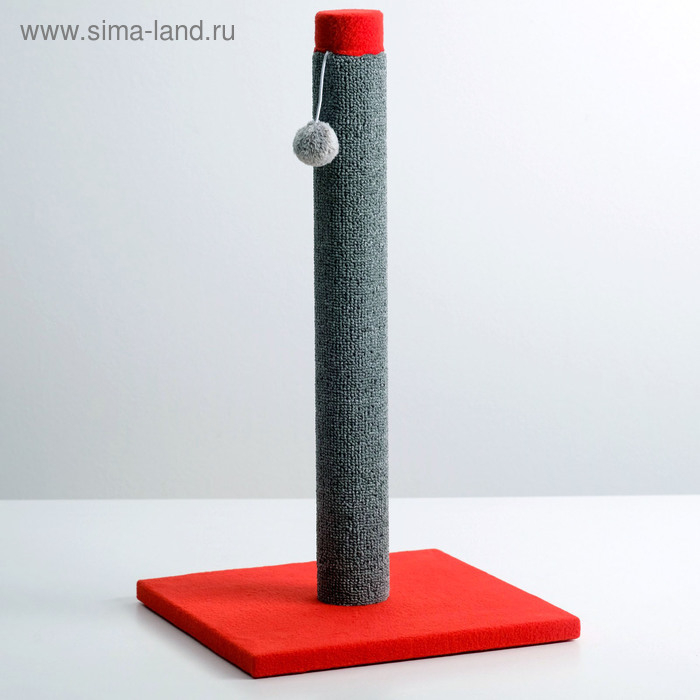 Когтеточка "Столбик" Lowcost ковролиновая,  54 х 31 см, микс цветов и игрушек