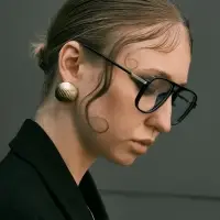 Серьги металл "Шар" тренд, цвет золото