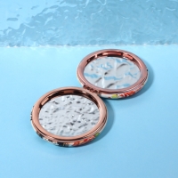 Зеркало складное &laquo;Париж&raquo;, d = 7,5 см, с увеличением, искусственная кожа, цвет бежевый