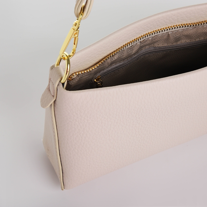 Сумка женская кросс-боди на молнии, цвет молочный