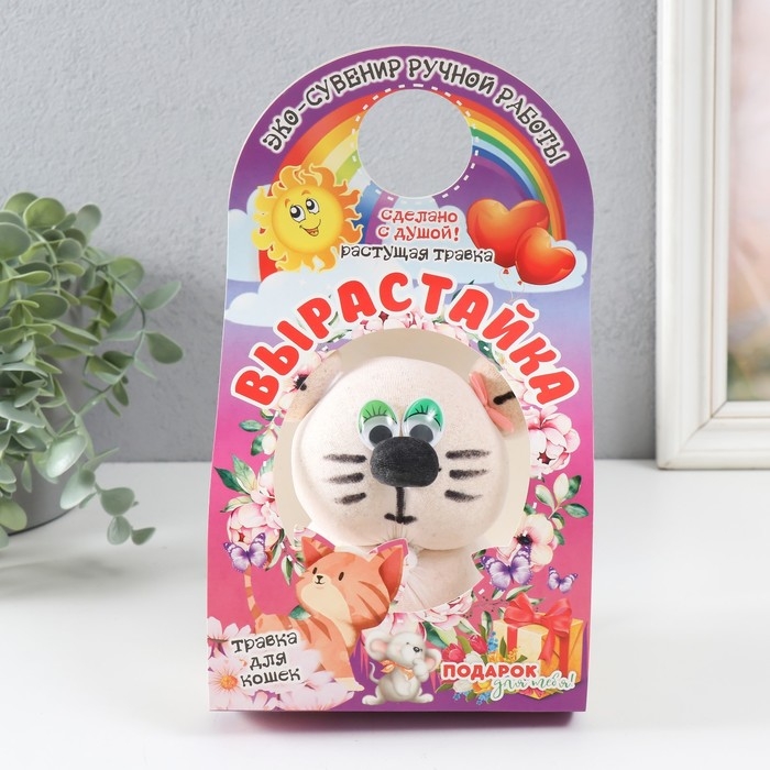 Растущий подарок травка Вырастайка "Кошка Мурка" МИКС